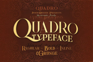 Quadro Family Display Font for Vintage Web Design